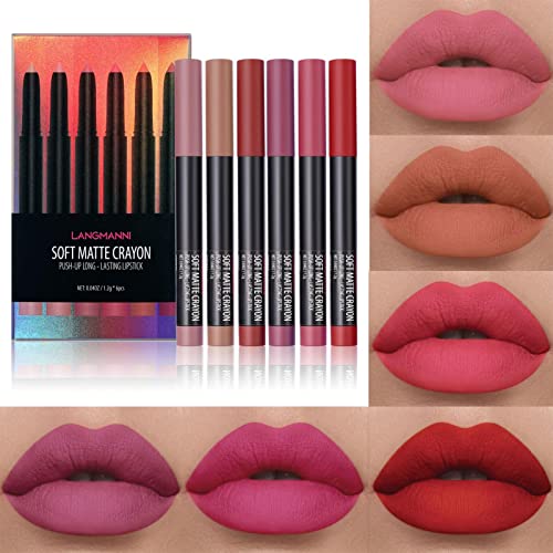 canetas delineador labial | 6 Pcs Lábios Veludo Impermeável 24 Horas Longa Duração para Mulheres - B