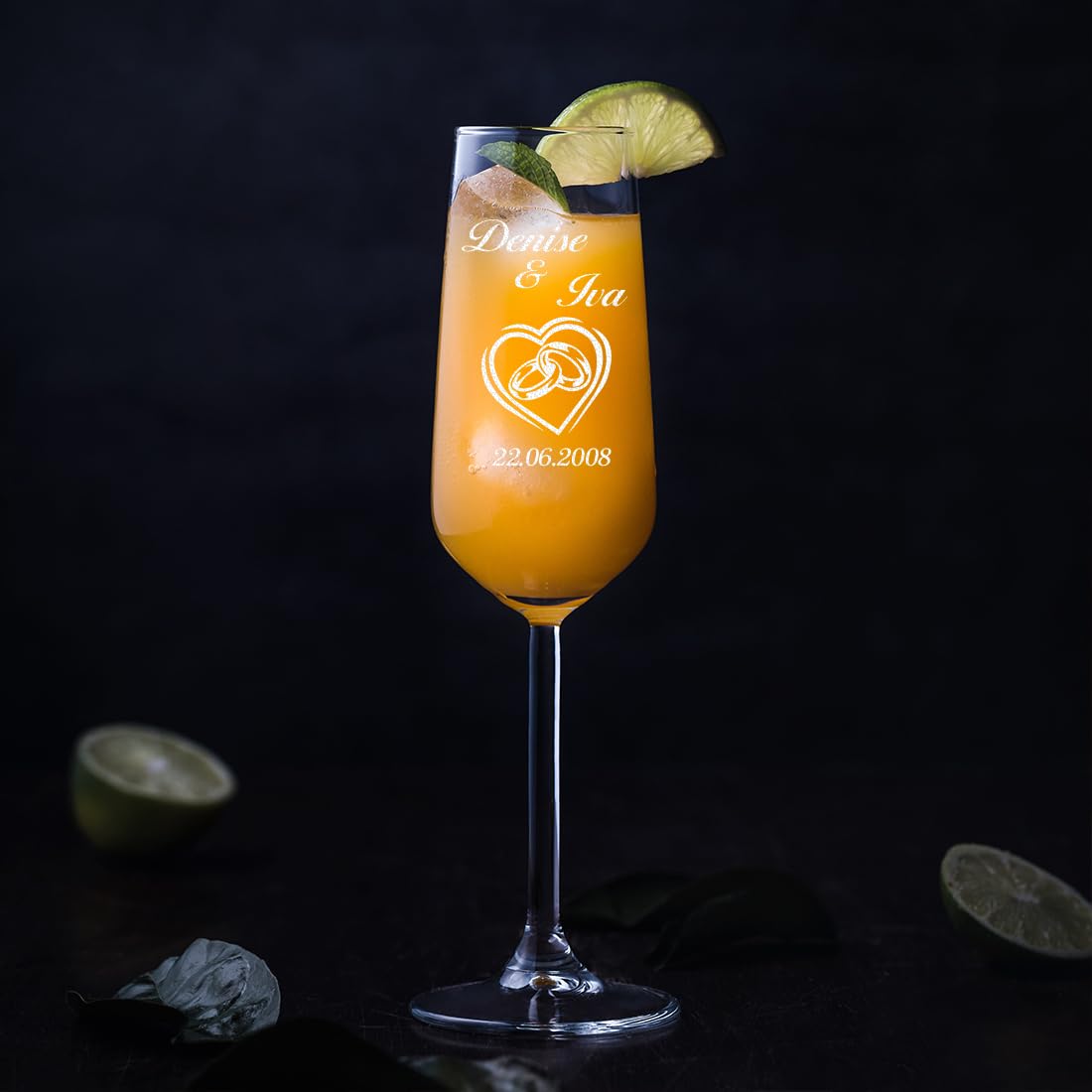 Gepersonaliseerd Champagneglas met Gravering – Ideaal Cadeau Gepersonaliseerd Champagneglas met Gravering – Ideaal Cadeau