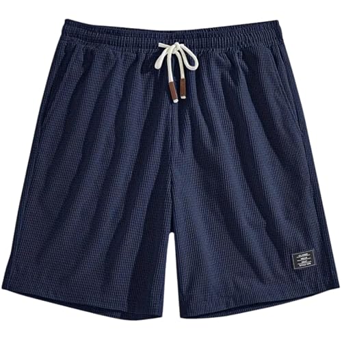 Image of FABRIPPLE Men's Slim Fit Knitted Short for Summer | Stretchable Fabric | Breathable & Lightweight | Casual Lounge Short with Elastic Waistband & Drawstring