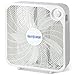 Hurricane Classic Floor Mount Box Fan w/ 3 Quiet Speeds, White, 20' - Corded Portable Electric Air Cooling Unit w/ Powerful 2400 CFM Airflow for Home, Garage, Office, Bedroom & Basement