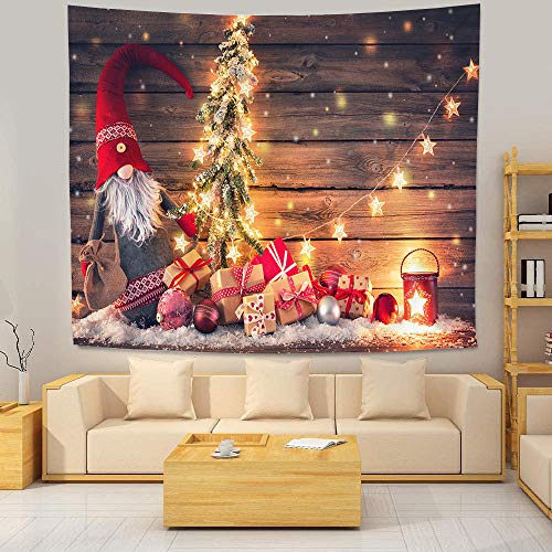 Hakona クリスマスイブ タペストリー おしゃれ壁掛け 装飾布 ホームデコレーションクリスマスギフト 玄関 暖かい インテリア モダン 布ポスター お部屋 リビング お店 個性ギフト お祝い(130*150)