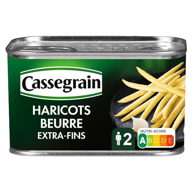 Délice de la Terre: Haricots Beurre Cassegrain, 12 Conserves de 220g | Épicerie Salée - Plats Cuisinés Savoureux | Légumes en Conserve de - Le Lot De 4