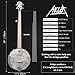 AKLOT 5 String Banjos Full Size Open Back Banjo Adjustable Maple Body Remo Head with 2 Tuning Wrench, 4 Picks, Strings, Tuner, Strap Ruler, Cleaning Cloth, Gig Bag for New Beginner Professional
