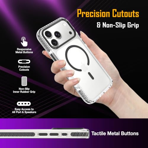 Image of Zapcase Crystal Clear Back case for iPhone 17 Pro Max | Hard PC Back | TPU Bumper with Inner Rubber Grip | Metal Camera Guard Bezel | Metal Buttons | Scratch Resistant | 2 Layer Edge Protection |Black