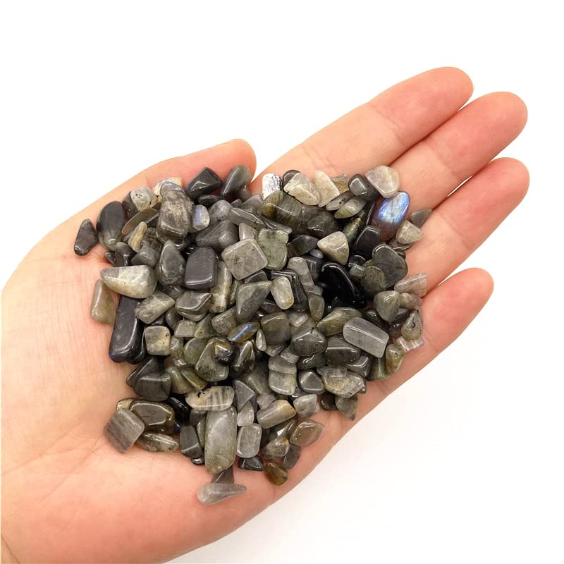 50g de Cristal de Gravier Gris Naturel for Aquarium, Pierres et Cristaux de décoration intérieure Collecte à Domicile(Color:5-7mm)