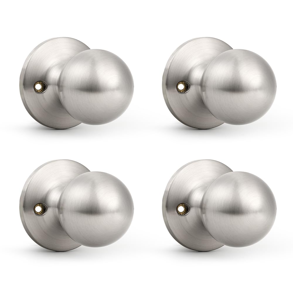 Probrico Brushed Nickel Privacy Door Knobs - 5 Pack -24