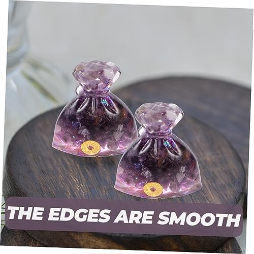 PRETYZOOM Handmade Resin Money Bag Decoration Small Money Bag Ornament for Home Office Feng Shui Desktop Adornment Car Decoration 3D Design3