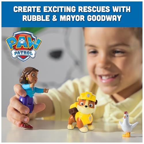 Image of Paw Patrol Rubble, Mayor Goodway & Chickaletta Figures, Kids Toys for Boys and Girls Ages 3 and Up (Pack of 6)