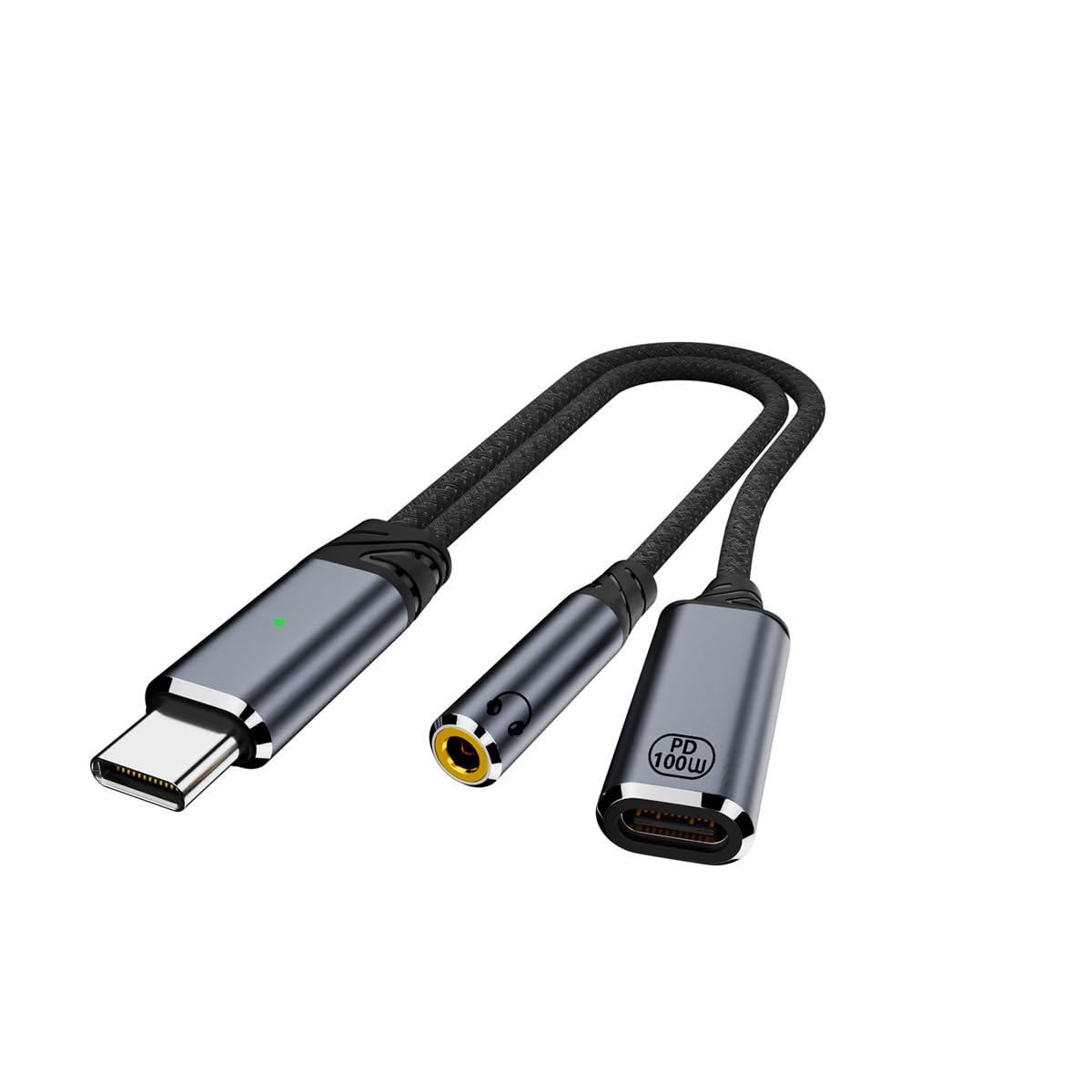 2in1 Type-C to 3.5mm イヤホンジャック 変換充電 充電しながら 通話 音量調節 Type-C ヘッドフォンジャックアダプタ イヤホン iPhone 16e/15、Macbook Pro、MacBook Air、iPad Pro、Chromebook、Pixel、XPS、Galaxy 他対応 変換ケーブル