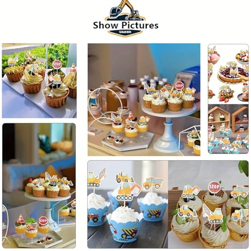 Mimurhyl 98775 35Pcs Construction Truck Cupcake Toppers Dump Truck Bulldozer Cake Decor Excavator thumb #4