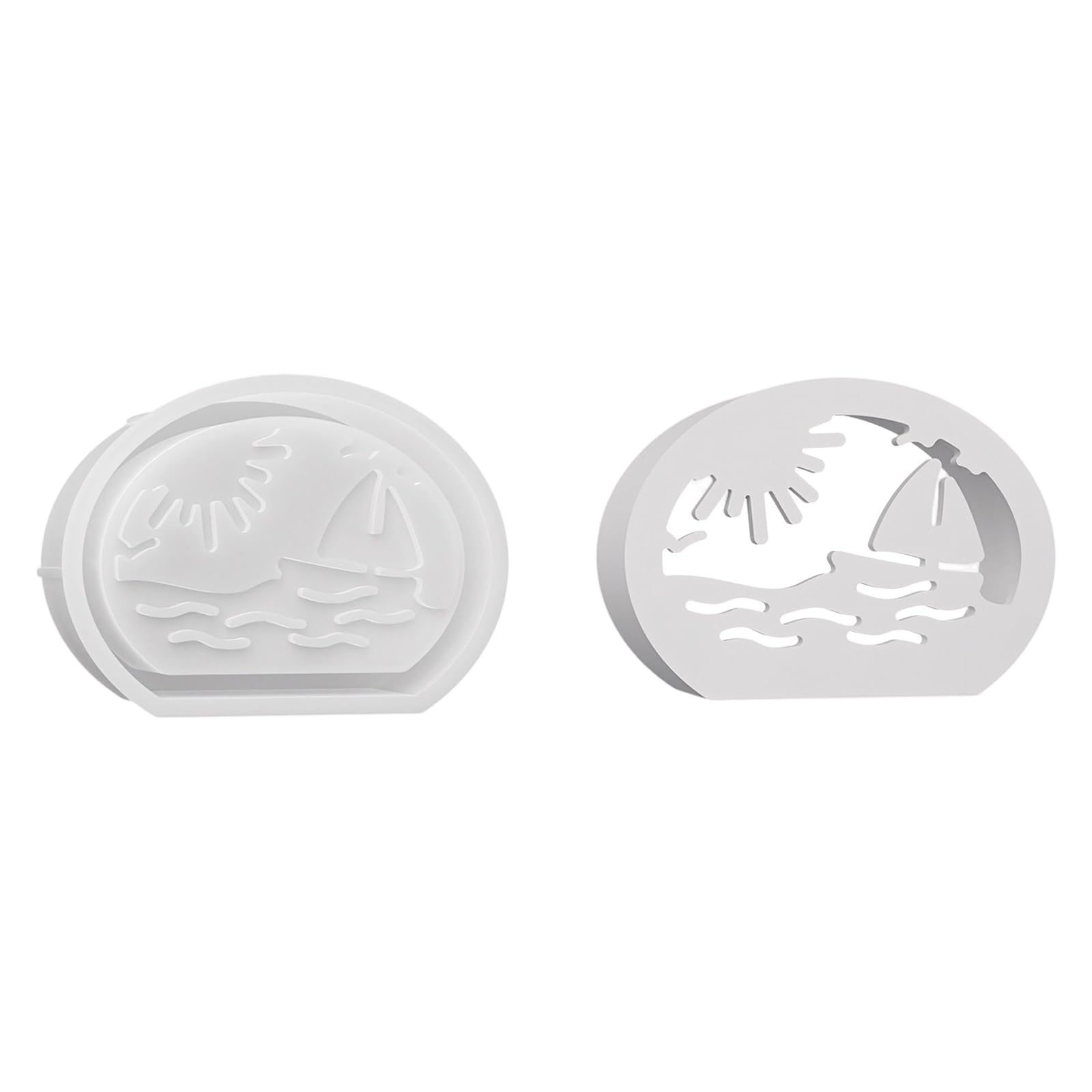 Jazuaiao Marine Theme Silicone Holder Mold Food Grade Silicone Easy Demold for Epoxy Resin Tealight Holder Home Decoration Hollowed Out Mold