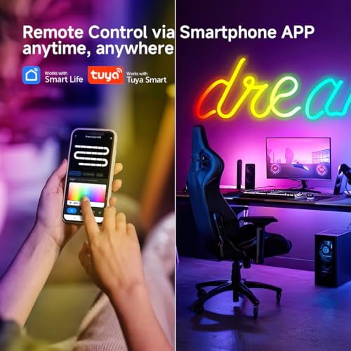 BTF-LIGHTING 2.4G WiFi SPI RGBW LED Controller DR04W Support RF Remote Control Tuya APP/Smart Life Control Alexa/Google Home Voice Control for SMD FCOB SK6812 WS2814 etc RGBW LED Strips - Image 4