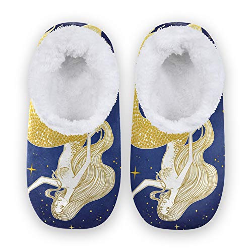 TropicalLife JNlover Galaxy Ocean Mermaid - Pantuflas para casa con parte trasera cerrada,...