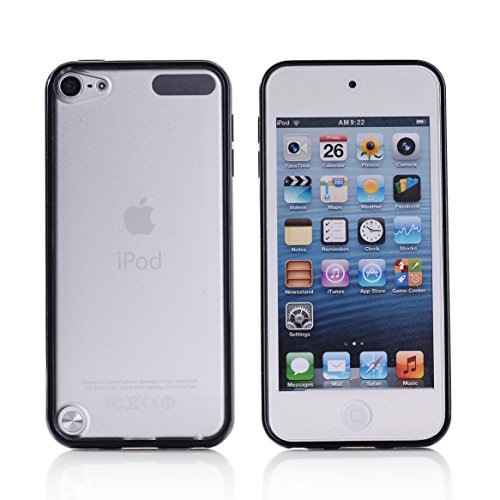 Arbalest® iPod Touch 5th & 6th Gen Case, [Slim Fit] Hybrid Hard Back Cover Bumper Protective Case [Drop Protection] for iPod Touch 5 6th Generation, Black – Gifts 1X Arbalest Screen Protector