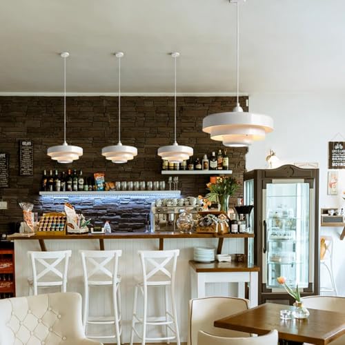 Lámpara de araña minimalista vintage negra y blanca con base E27 para techo de salón 7