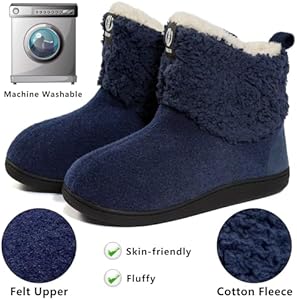GURGER Huislaarzen voor dames en heren, pluche gevoerde pantoffels, vilten pantoffels, uniseks, D1 zwart., 36/37 EU
