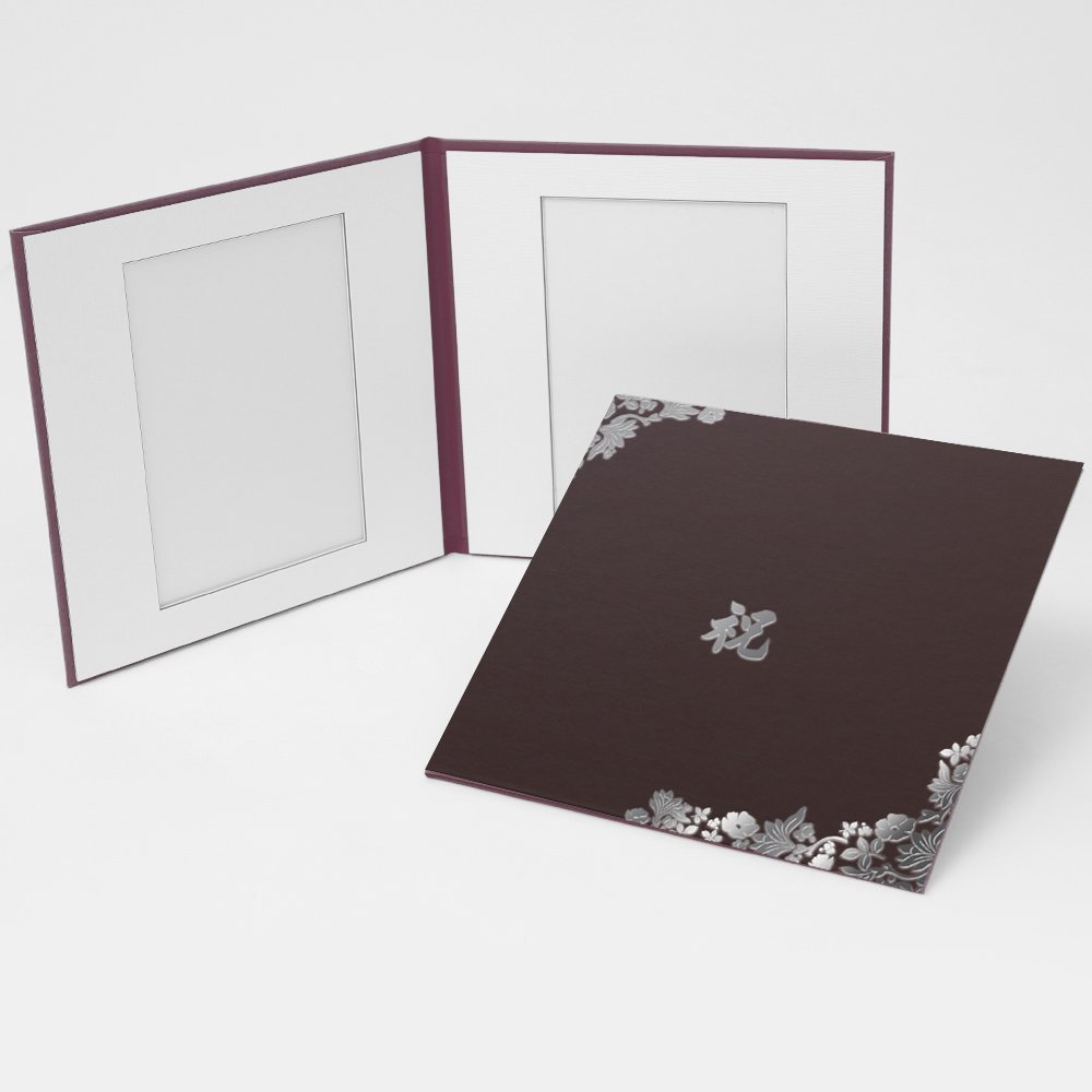 Amazon.co.jp: 写真 アルバム 2面 六つ切り2枚 花柄 茶「祝