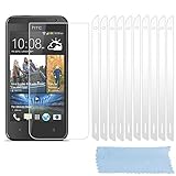 cadorabo Verre Trempé pour HTC Desire 300, 10x Film Transparente Film Protection écran Verre trempé pour HTC Desire 300 Vitre Protection – Protecteurs pour Display