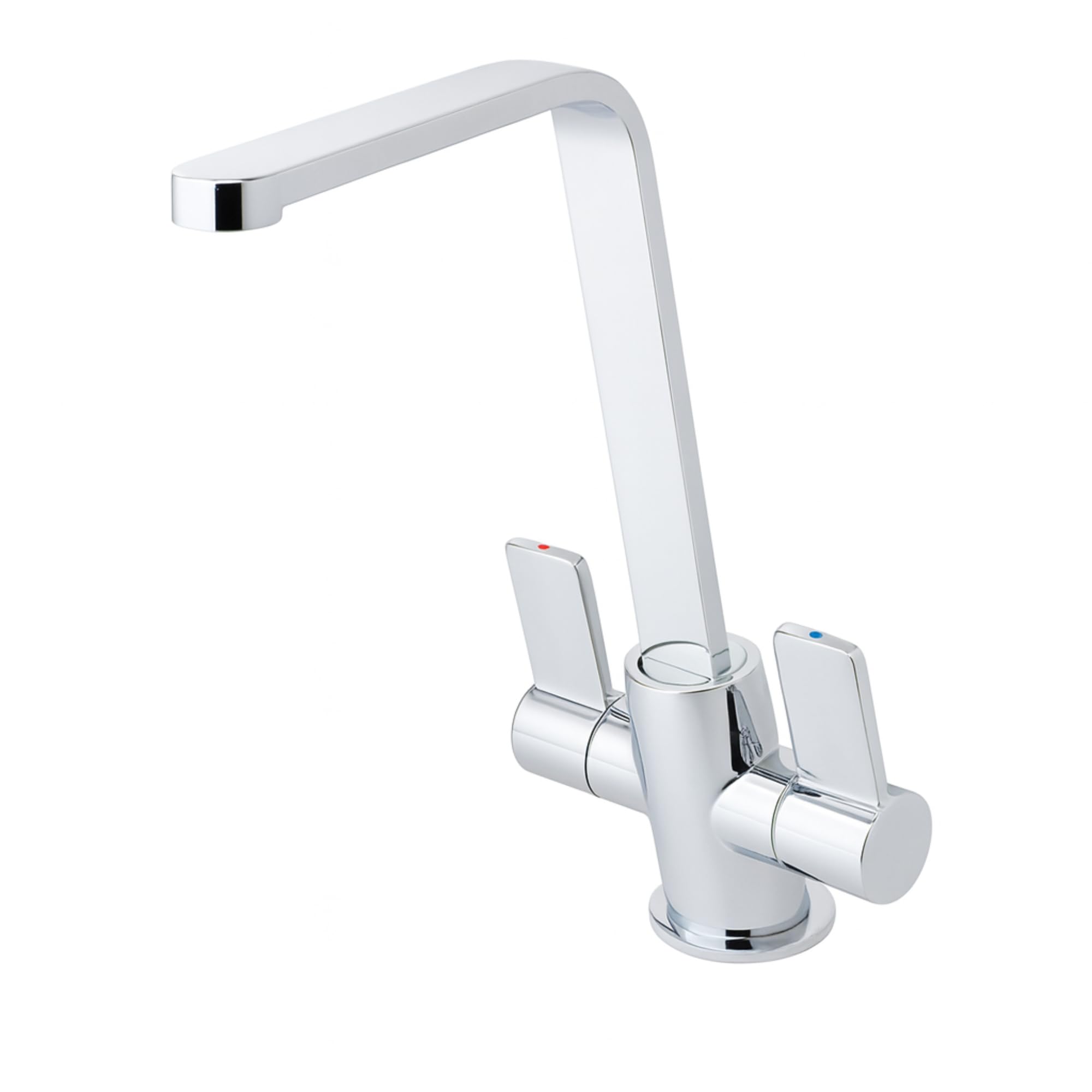 Paragon Chrome Mixer Kitchen Tap | Dual Lever, Modern Square Spout