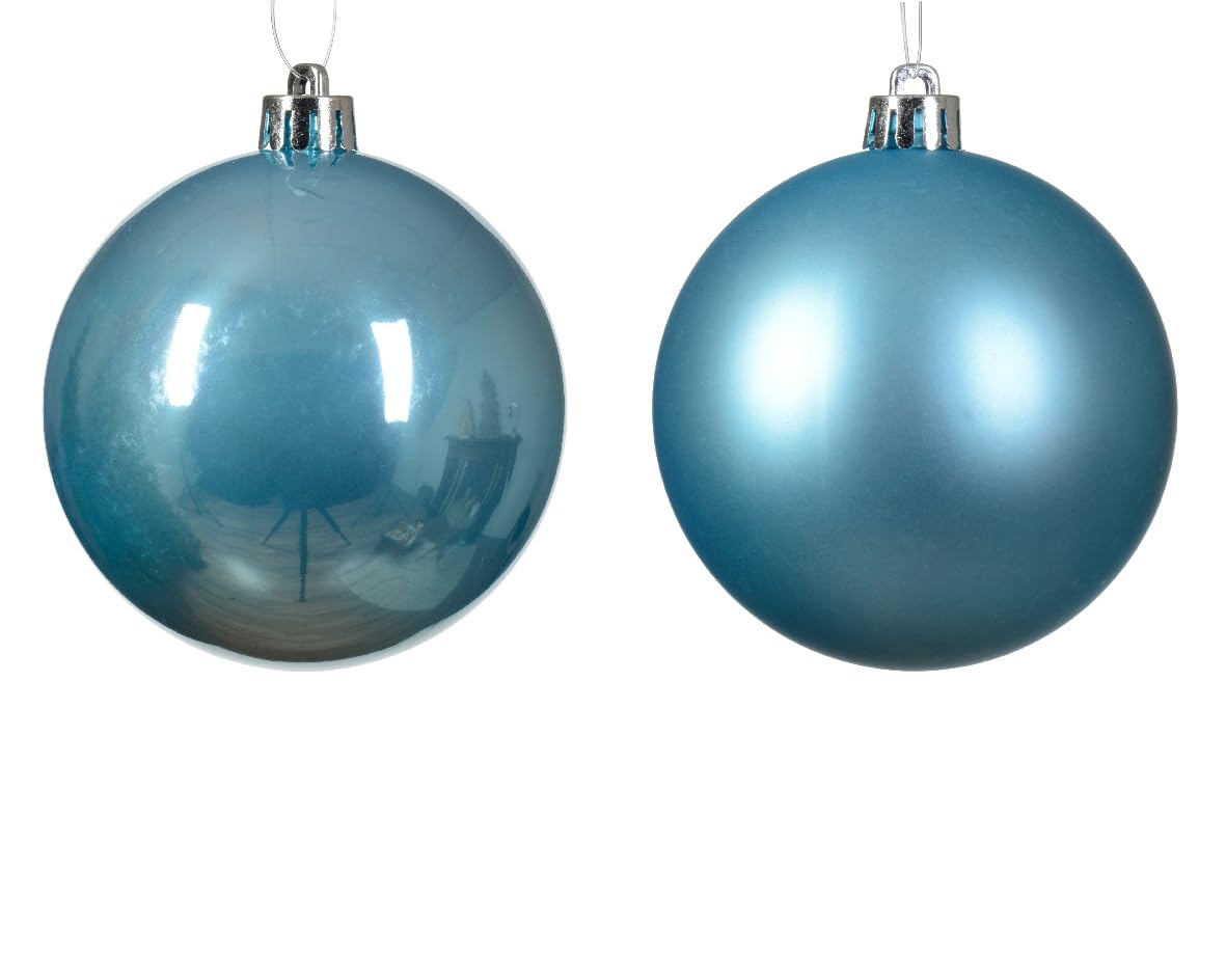 Set 6 palline Natale 8 cm blu plastica riciclata | vendita online su