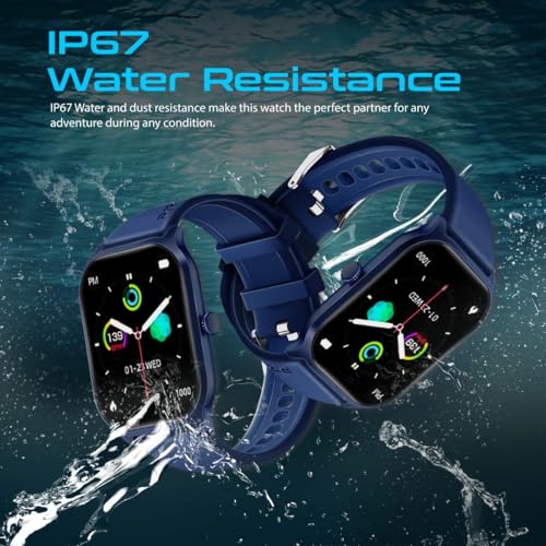 Image of Promate Xwatch-B2 Smartwatch with 2.01 inch Ultra Large Display, BT Calling, 15 Days Battery Life, 123+ Sports Modes, IP67 Water Proof, Smart Notifications, Real-time HR Monitor, 200+ Watch Faces (Blue)