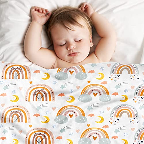 Rainbow Blanket For Girls, Boho Rainbow Blankets, Super Soft Fleece Rainbow Blankets For Newborns Nursery Baby Girls, Rainbow Baby Blankets For Toddler Girls 40’’X50’’ #TOP2