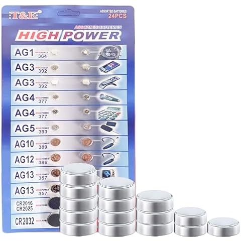 120pcs Alkaline Cell Batteries Assorted Battery 1.55 Volt AG1/LR621 AG3/LR41 AG4/LR626 AG5/LR754 AG10/LR1130 AG12/LR43 AG13/LR44 CR2016 CR2025 3V CR2032 Lithium Coin Batteries Set for Watch Toy Clock Cover