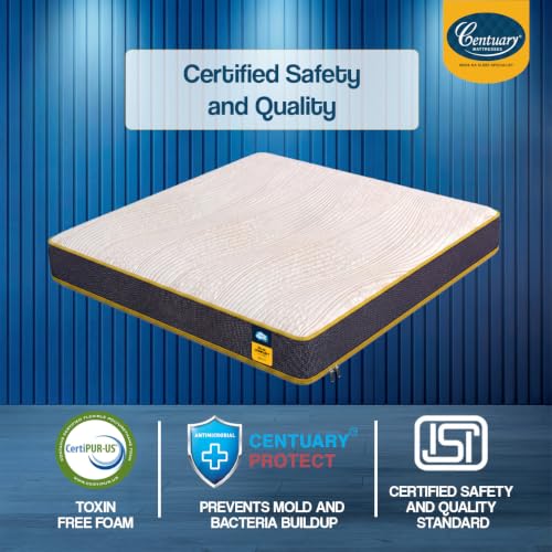 Image of Centuary Mattresses Sleepables | 7 Years Warranty | 5-Inch Double Size Dual Comfort Hard and Soft Reversible Roll Pack High Resilience (HR) Foam Mattress (78x42x5)