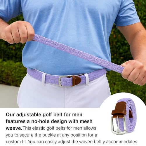 East/18 Perfect Fit Men's Woven Stretch Golf Belt with No-Hole Design | Metal-Reinforced Design, Resisting Breakage and Rust3