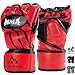 Brace Master Gants MMA Gants UFC pour Hommes et Femmes, Gants pour l'entrainement en Cuir sans Doigts, Gants de Protection Convient Combats, Boxe, Taekwondo, Arts Martial Mixte (Small, Rouge)