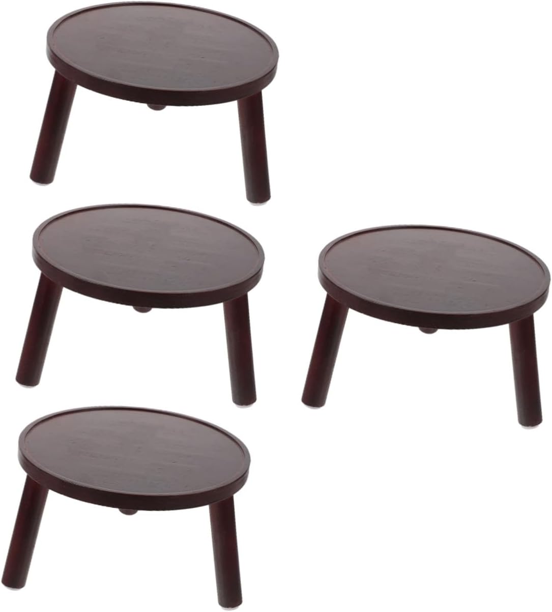 balacoo 4pcs Household Wooden Plant Stand for Indoor Use Elegant Flowerpot Holder Stool Space-Saving Display for and Indoor Plants Easy to Clean and Maintain