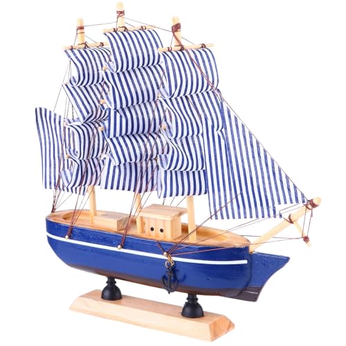 PRETYZOOM Modelo de Barco de Vela de Madera 24 CM Decoración Creativa para Escritorio y Hogar Adorno para Oficina y Sala Modelo Preconstruido Artesanal Adecuado para Obsequio y