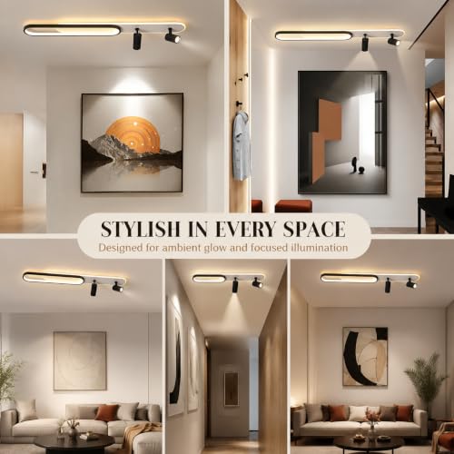 Image of Smartway Aubin Modern LED Ceiling Light Minimalism Acrylic Design 3 Light Mode (Warm Natural & Cold White) for Hallway Office Bedroom Kitchen Living Room