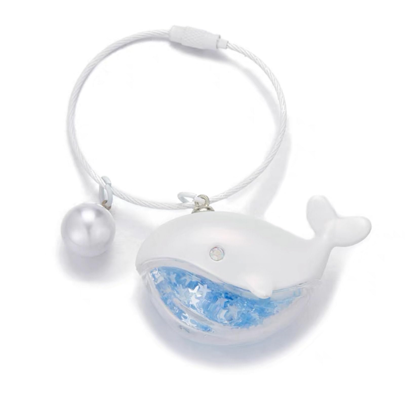 Kobeleen Women's White Whale Keychain Marine Life Animal Keychains For Car Bag Keyring Personality Key Chain Charm Jewelry Valentines Day Gift