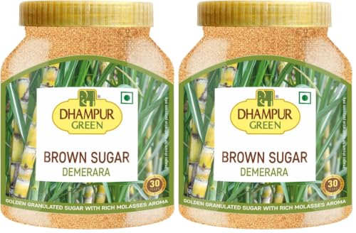 Image of Dhampure Speciality Demerara Brown Sugar Crystal, 800G | Demerara Golden Brown Sugarcane | Source Of Minerals | Healthier Substitute For White Sugar | Chemical Free Sulphurless No Preservatives | Desi Shakkar (Pack of 2)