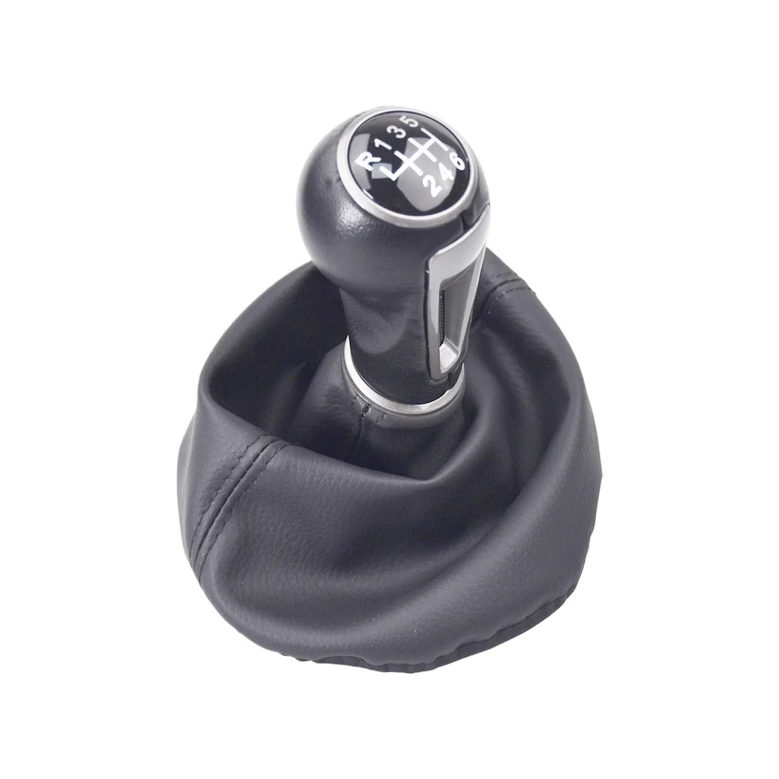 Qwqaab 6 Speed Manual Gear Knob For Seat For Ibiza Iv Manual Gear Shift Knob Pu Gaiter Boot Dust Cover 5/ 10Mm(6 Speed)