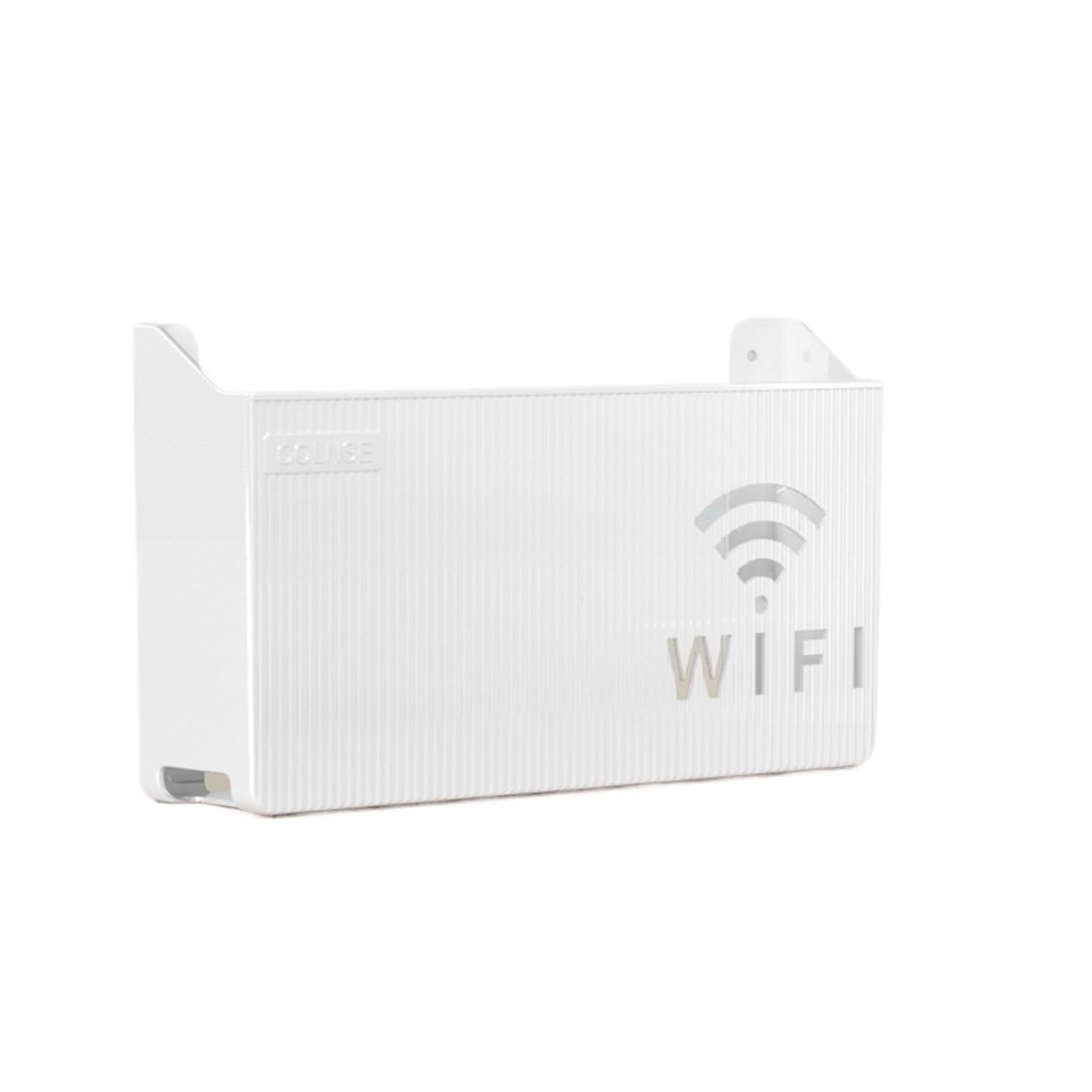 Sqqcreato White Wifi Router Storage Box Wall Mount Router Storage Box Home Office Rack For Routers(White)
