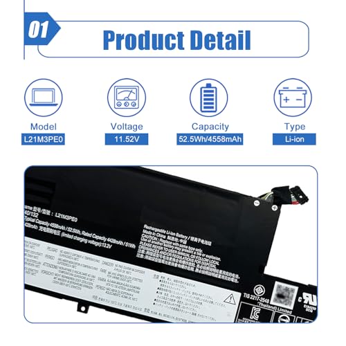 Image of L21M3PE0 L21M3PE1 Laptop Battery for Lenovo IdeaPad Flex 5 14IAU7 14ALC7
