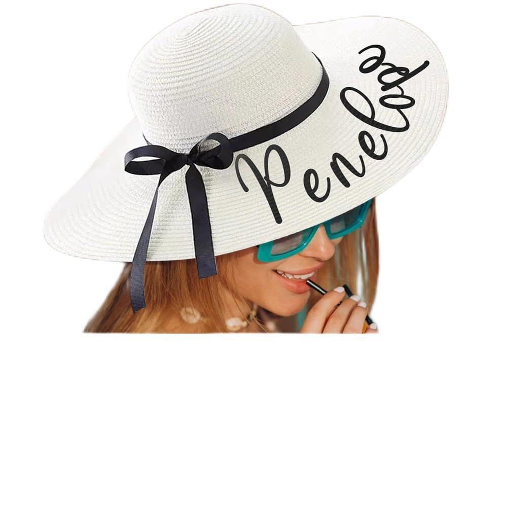 Cozifitgear Sombrero de playa personalizado, sombreros de sol para mujer, visera personalizada con nombre y texto, sombrero de playa personalizado para protección solar