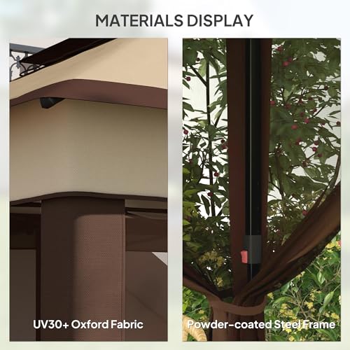 Outsunny 3 x 3(m) Pop Up Gazebo with Netting and Carrying Bag, Party Tent Instant Event Shelter, Height Adjustable and UV-Resistant, for Garden, Patio, Beige 6 Outsunny 3 x 3(m) Pop Up Gazebo with Netting and Carrying Bag, Party Tent Instant Event Shelter, Height Adjustable and UV-Resistant, for Garden, Patio, Beige - Image 6