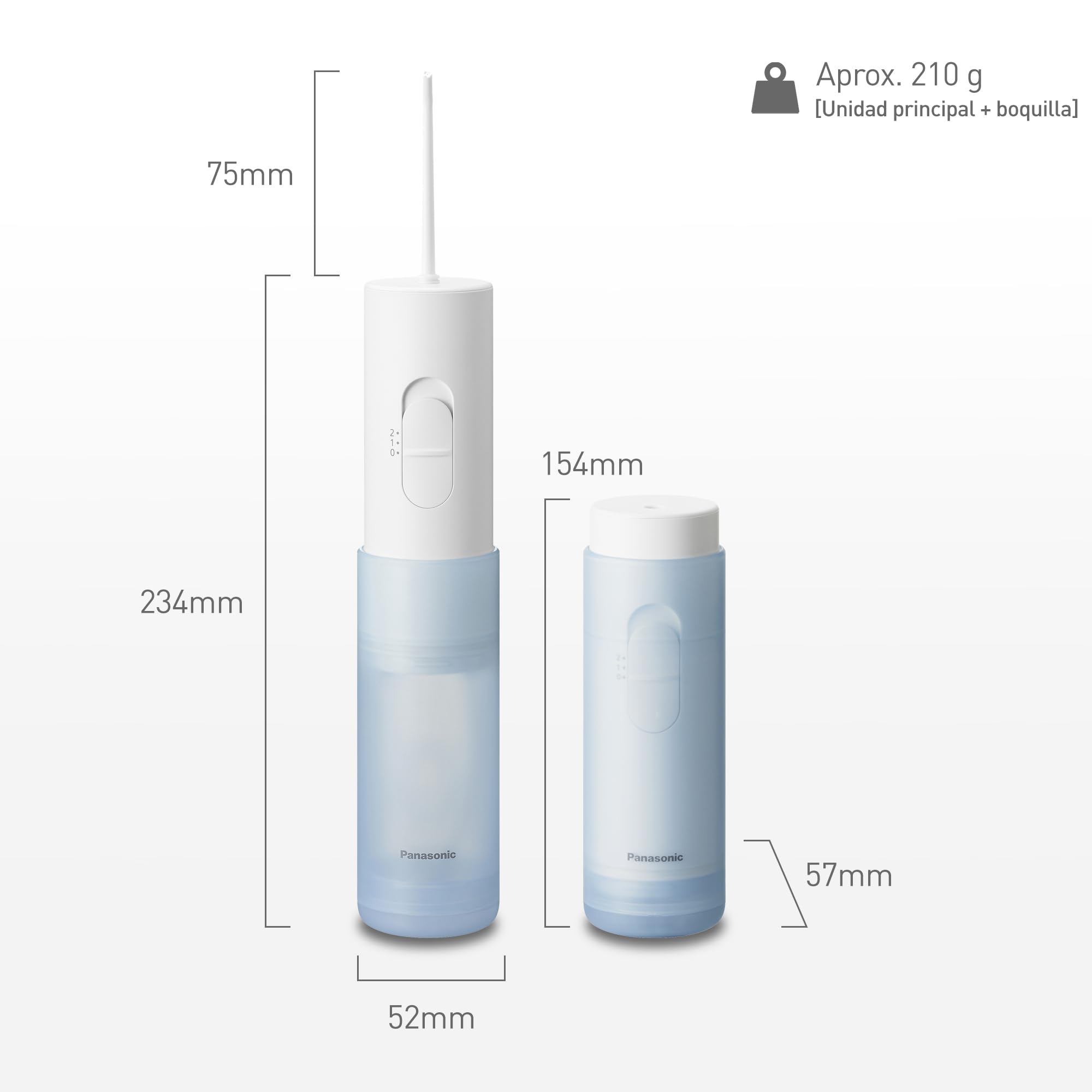 Panasonic EW-DJ11-A503 Irrigador Oral, Fácil De Usar Con 2 Ajustes De Presión De Agua, Compacto y Portátil