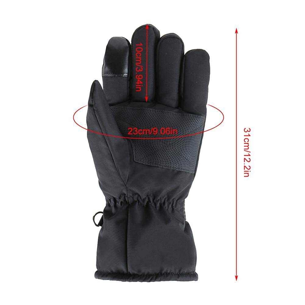 Calentamiento eléctrico Guantes térmicos Hombres Mujeres Pantalla táctil Guantes térmicos Eléctricos con Cinta Reflectante Guantes cálidos Ajuste de Temperatura 2600MAH para invier