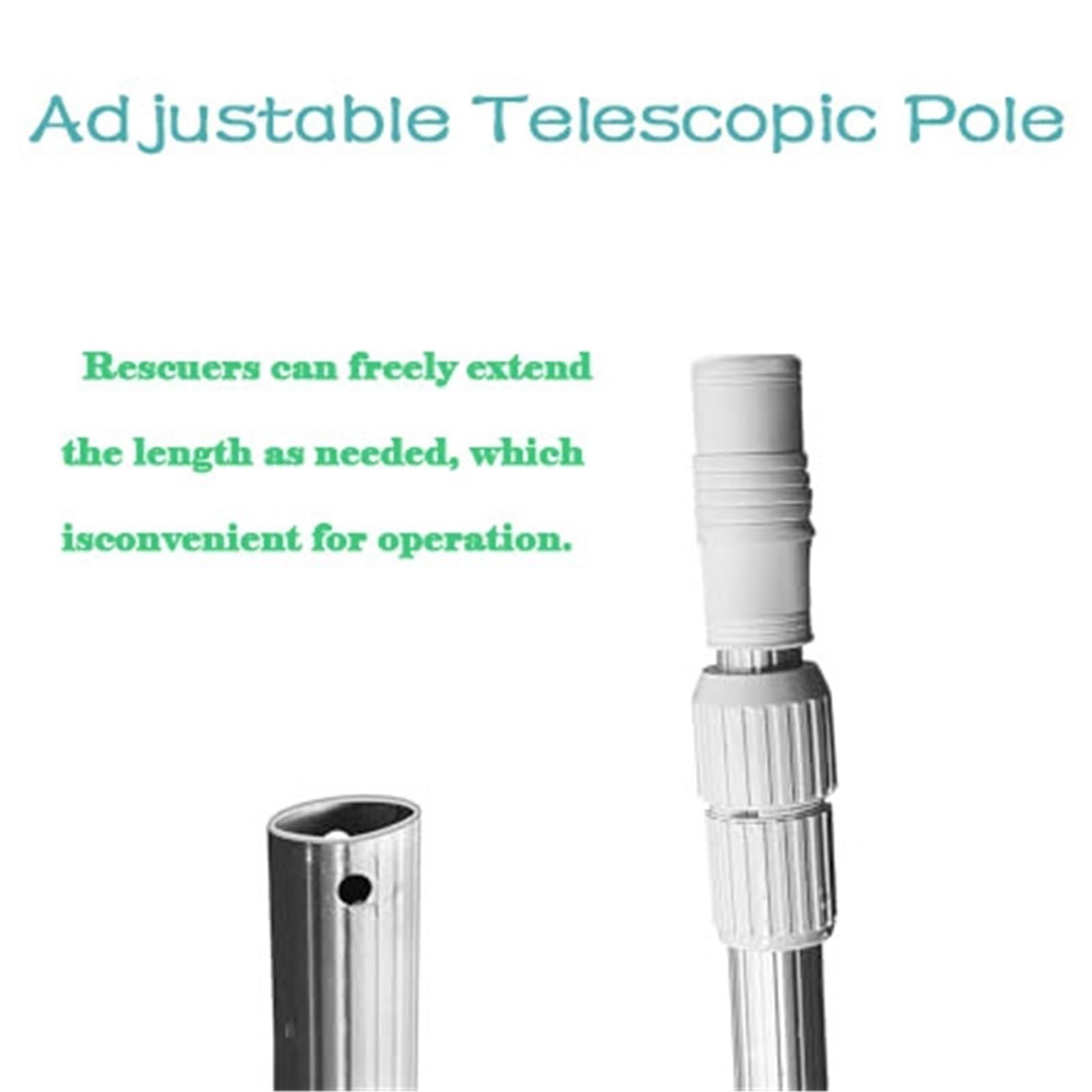 Pértiga telescópica de Rescate para Piscinas con Gancho, Barra de Seguridad de aleación de Aluminio para Piscinas, 1 m/39,4 Pulgadas de Longitud, Ideal para Rescate y Asistencia en Seguridad