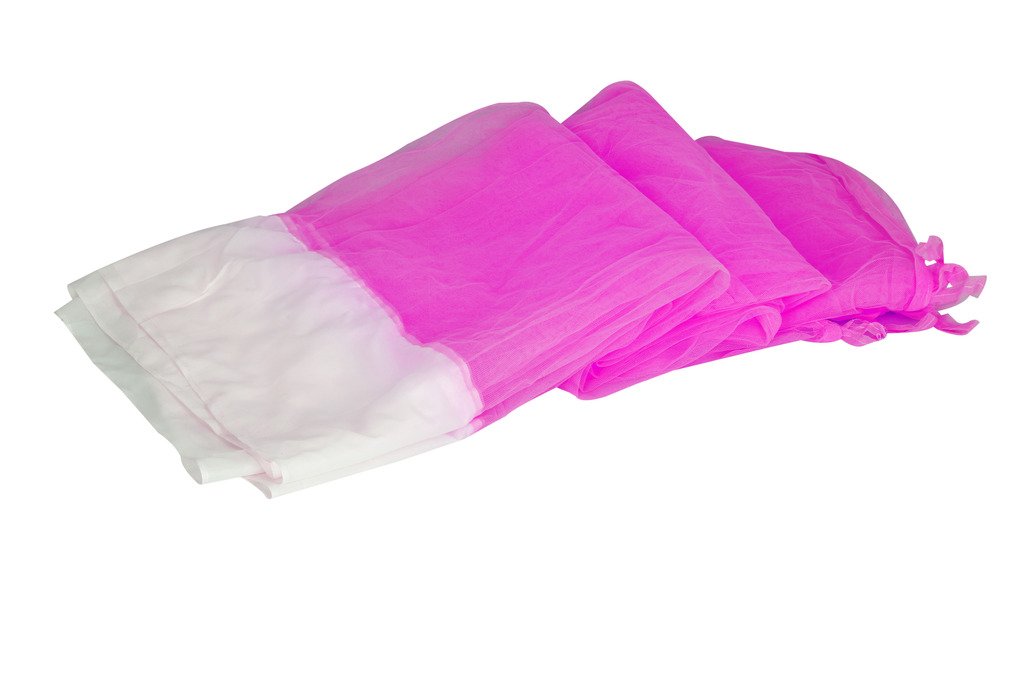 Aarushi Double Bed Mosquito Net with Cotton Border Pink