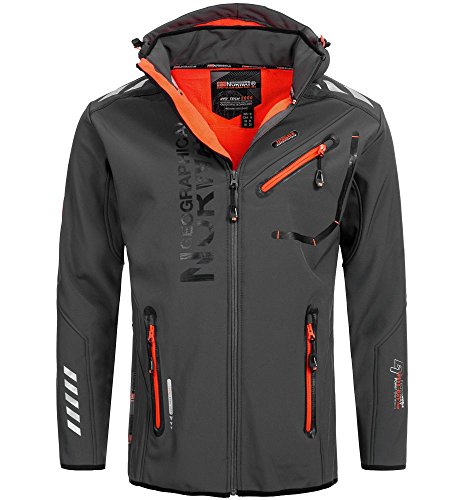 Veste deperlante homme Geographical Norway avec capuche amovible grise