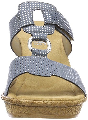 Rieker 66055, Ciabatte Donna, Blu (Bleu-Silver)