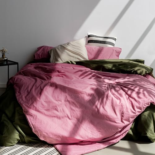 Housse de couette 200x200 magenta Basic pour lit 120 cm - 2