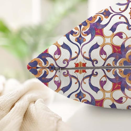 Housse coussin imperméable 80x80cm violette lavable pour canapé - 5