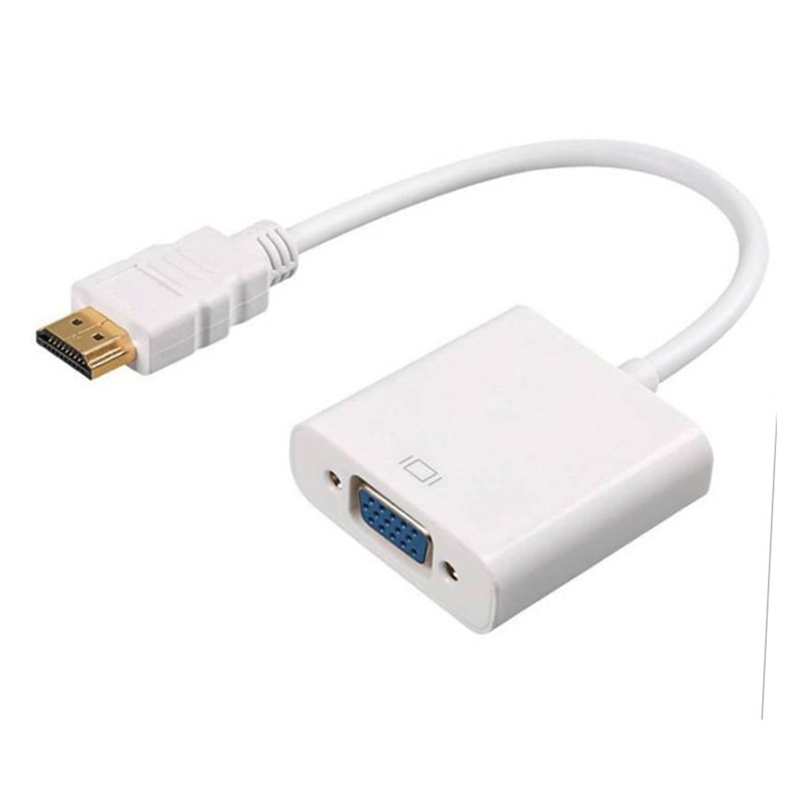 Adaptador HDMI a VGA 1080P chapado en oro para ordenador portátil PC proyector TV (WHITE)