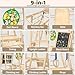 9-in-1 Indoor Jungle Gym, Montessori Indoor Playground for Toddlers,Wooden Climber Set with Swing, Slide, Monkey Bars, Climbing Neting, Upright Ladder, Climbing Ladder, Rings, Black Board, Dart Board